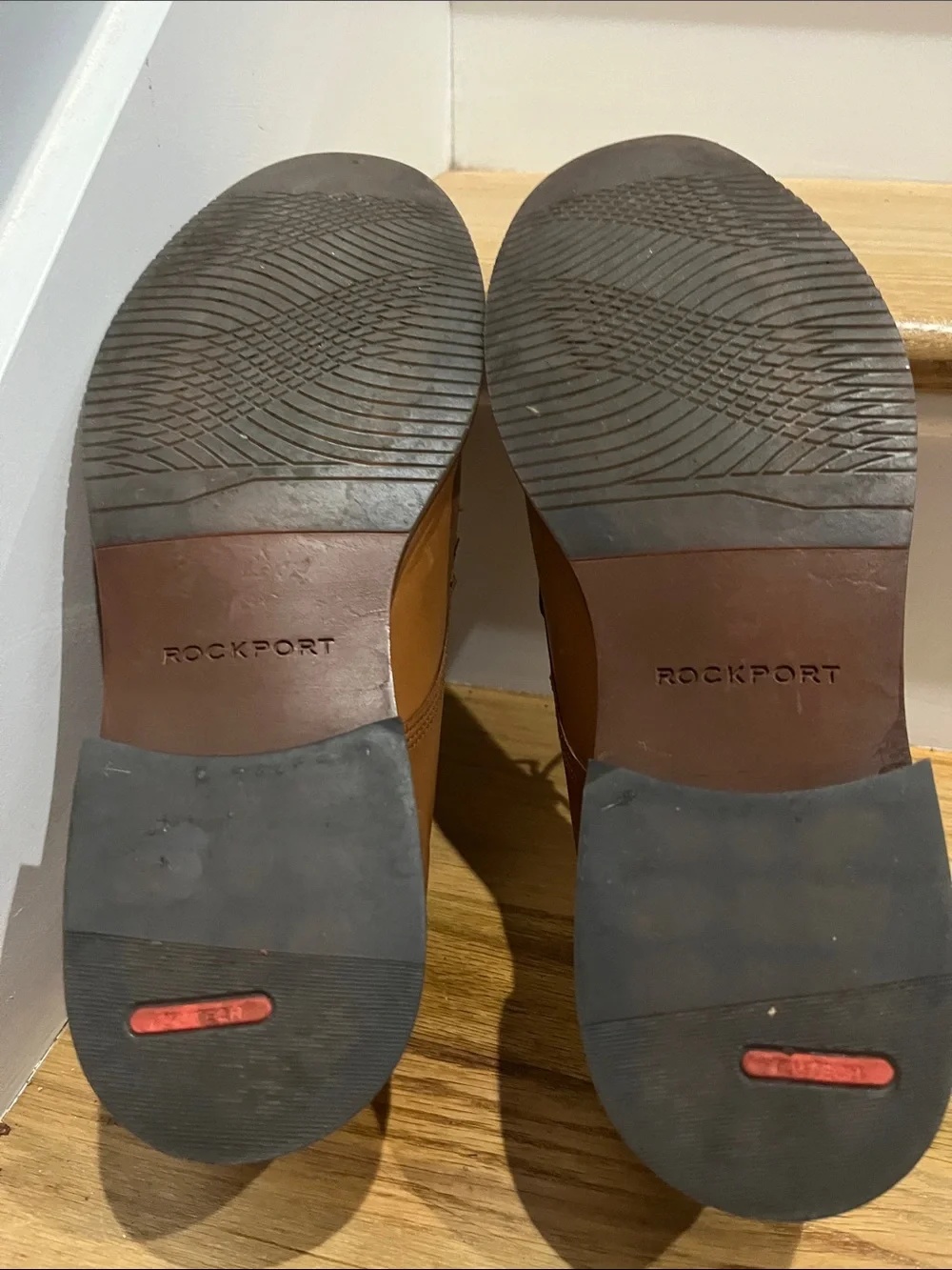 Rockport Tan Leather Derby Lace-Up Shoes